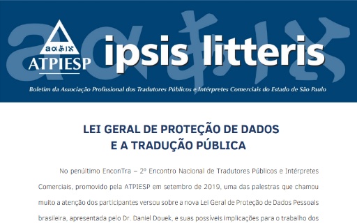 Ipsis Litteris – “Lei Geral de Proteção de Dados e a Tradução Pública”
